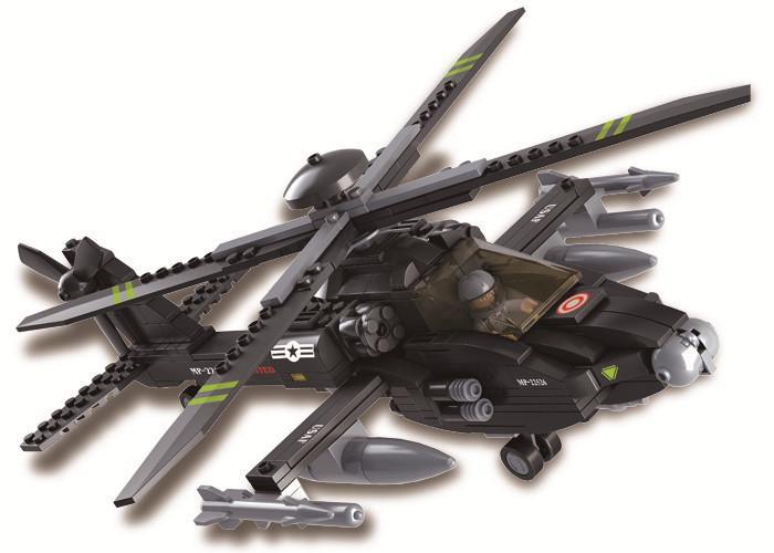 Mô hình bộ lắp ráp Trực thăng vũ trang AH-64 Apache Sluban M38-B0511 cho bé trai 6 tuổi, giá rẻ. Một sản phẩm đồ chơi mô hình Sluban chất lượng cao.