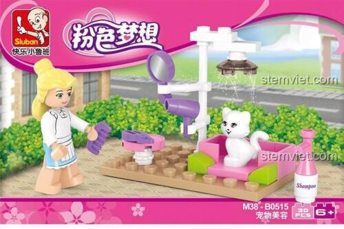 Sluban M38-B0515 bộ lắp ghép Hải cẩu Vịnh Hồng: Chăm sóc Thú cưng cho bé gái 6 tuổi, Tương thích LEGO®, 30 mảnh