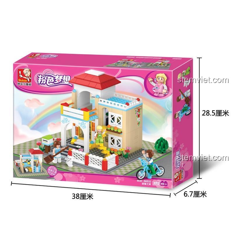 Hộp đồ chơi xếp hình Sluban M38-B0533 Tiệm Làm Tóc, món quà ý nghĩa cho con gái 6 tuổi, chất lượng cao.