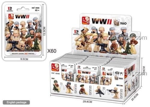 Hộp sản phẩm Sluban M38-B0580 12 Mẫu Lính Thế Chiến II cho bé trai 6 tuổi