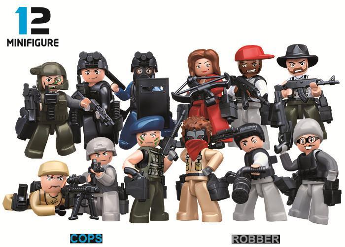 Sluban M38-B0585 minifigure Invincibility Heroes bộ đồ chơi cảnh sát và cướp biển