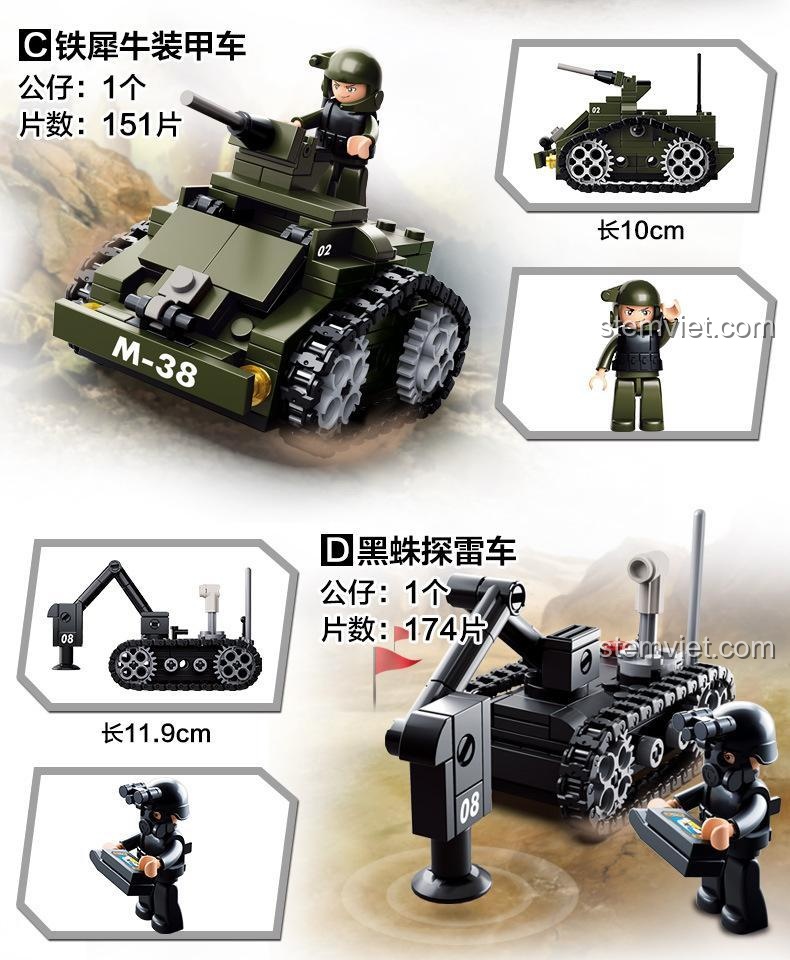 Bộ đồ chơi Sluban M38-B0587 mẫu B Xe Tăng Du Long