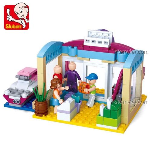 Sluban M38-B0603 Bộ đồ chơi Cửa hàng đồ bơi Giấc Mơ Hồng cho bé gái 6 tuổi