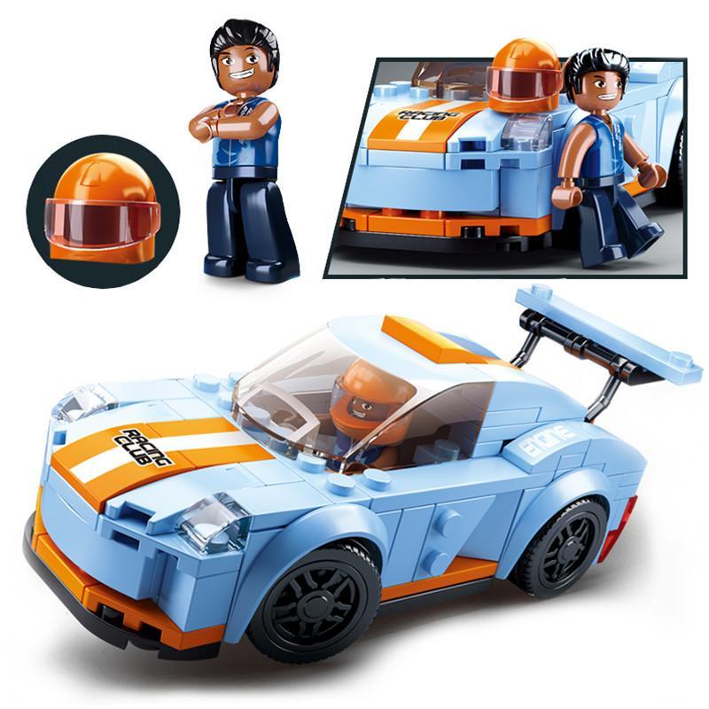 Bộ lắp ghép xe đua Báo Xanh Tàng Hình Sluban M38-B0633A giá rẻ cho con trai 6 tuổi, gồm 148 mảnh ghép.