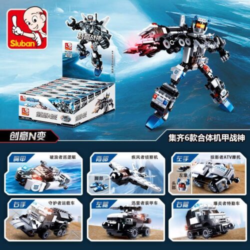 bộ lắp ráp Robot Cảnh Sát Đặc Nhiệm Hợp Thể Sluban M38-B0635 cho bé trai 6 tuổi, giá rẻ.