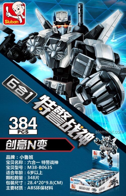 Thông số kỹ thuật đồ chơi mô hình Sluban M38-B0635, 384 chi tiết, chất liệu ABS an toàn.
