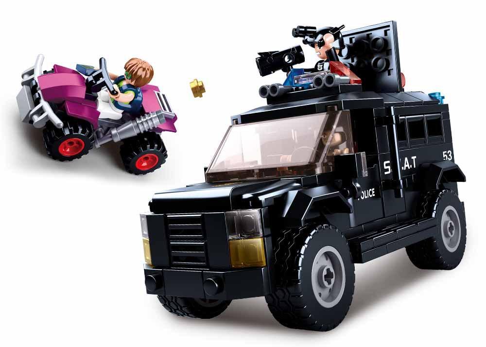 Bộ lắp ráp Xe Bọc Thép Cảnh Sát Sluban M38-B0653 và xe ATV, đồ chơi mô hình cho bé trai 6 tuổi, giá tốt.