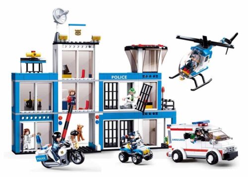 Bộ đồ chơi Trụ sở Cảnh sát Sluban M38-B0660 với nhiều phương tiện và 6 minifigures, giúp bé trai 6 tuổi phát triển tư duy sáng tạo với giá tốt.