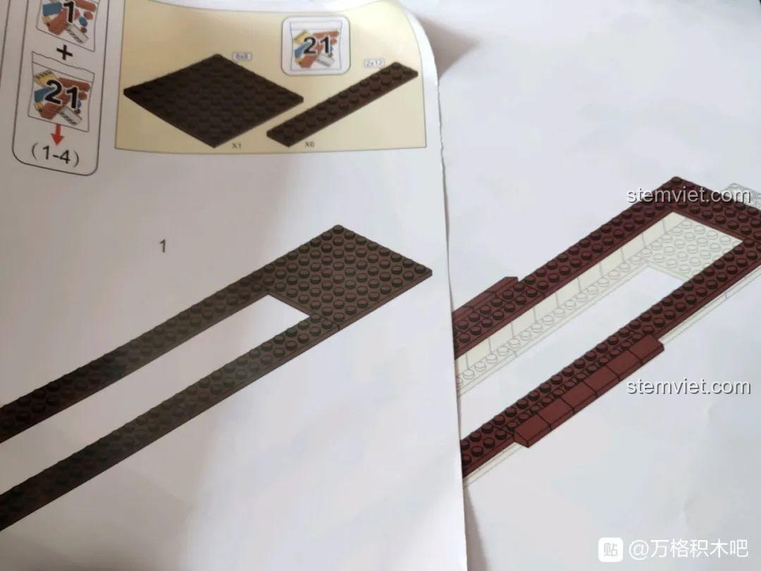 Ảnh chụp các bước lắp ráp đầu tiên của mô hình tàu sân bay, cho thấy cấu trúc khung vững chắc.