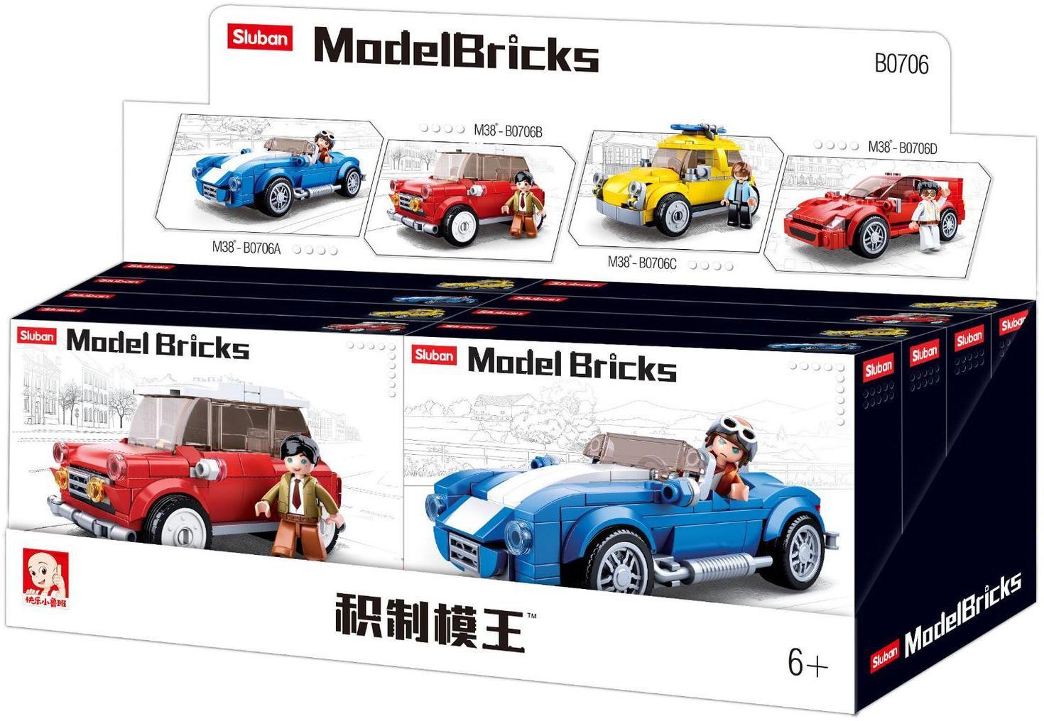 Hộp đồ chơi lắp ráp Sluban M38-B0706B xe Mini Cooper cổ điển của Mr. Bean cho bé trai 6 tuổi.