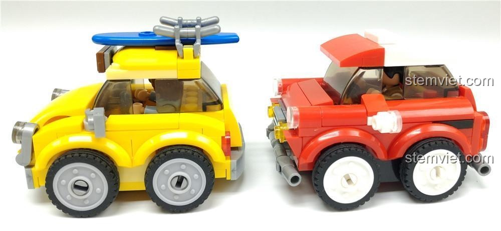 Bộ lắp ráp Xe của Mr. Bean M38-B0706B nhìn từ bên hông, thể hiện thiết kế nhỏ gọn và cổ điển.