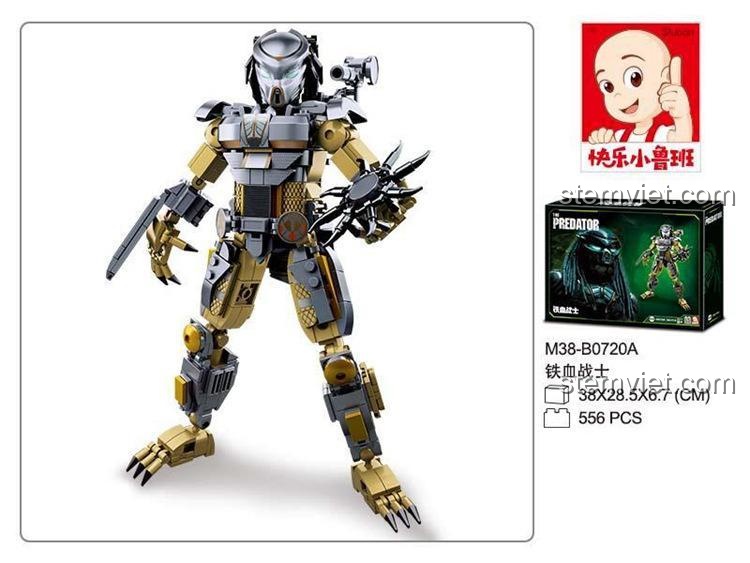 Bộ lắp ráp Predator Sluban B0720A với 556 chi tiết, đồ chơi mô hình Thợ Săn Ngoài Hành Tinh.
