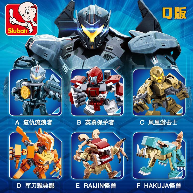 Bộ lắp ghép Robot Jaeger Pacific Rim Sluban M38-B0727B Pacific Rim Q-Version Robot Jaeger và Quái vật Kaiju, đồ chơi lắp ráp cho con trai 6 tuổi, giá tốt.