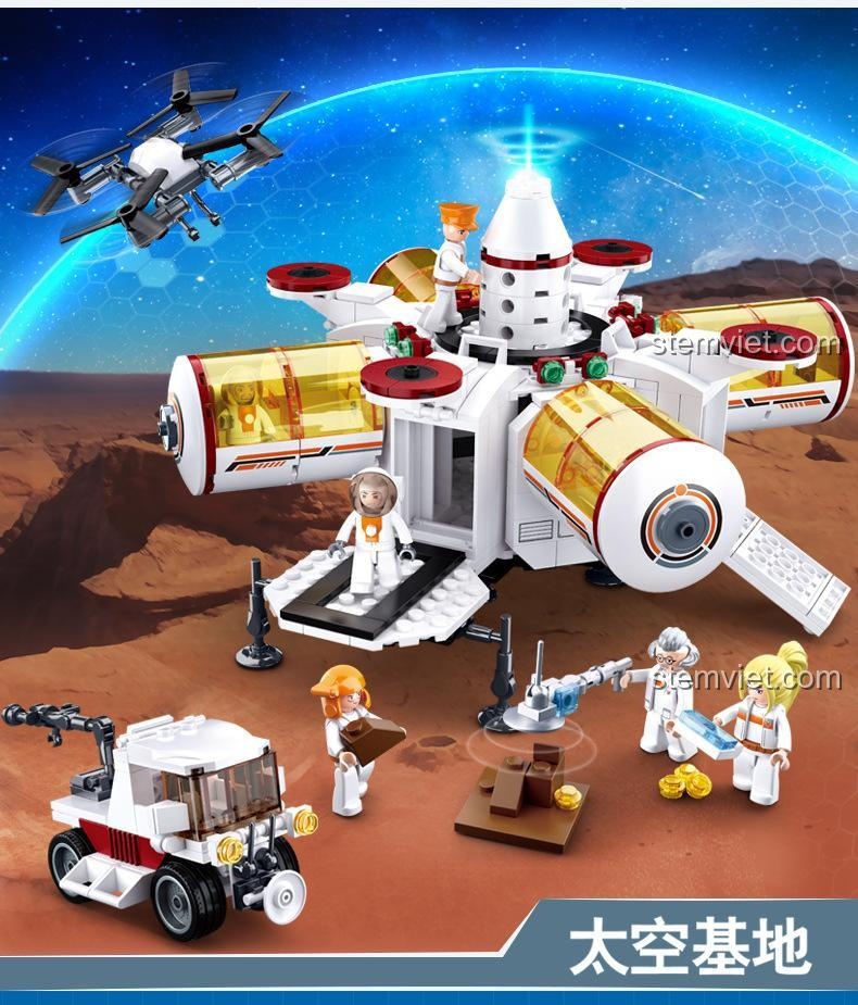 Đồ chơi mô hình Trạm vũ trụ trên sao Hỏa Sluban B0739, món quà sáng tạo cho bé trai.