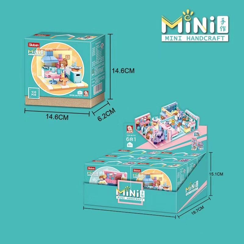Bộ lắp ghép Sluban M38-B0757E Mini Handcraft Phòng Khách 6 Kiểu, đồ chơi lắp ghép cho bé gái 6 tuổi, giá tốt, chi tiết tinh xảo, lắp được 6 kiểu khác nhau.