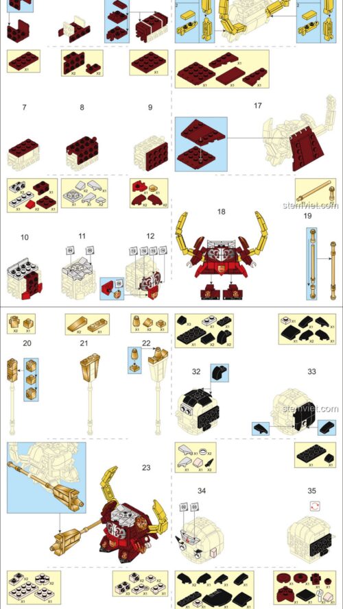 Nhị Lang Thần Sluban M38-B0761-14 hướng dẫn lắp ráp Sluban 76114 Thần tướng Nhị Lang
