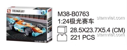 Hộp sản phẩm bộ lắp ghép Sluban M38-B0763 xe đua Aurora F1 tỉ lệ 1:24