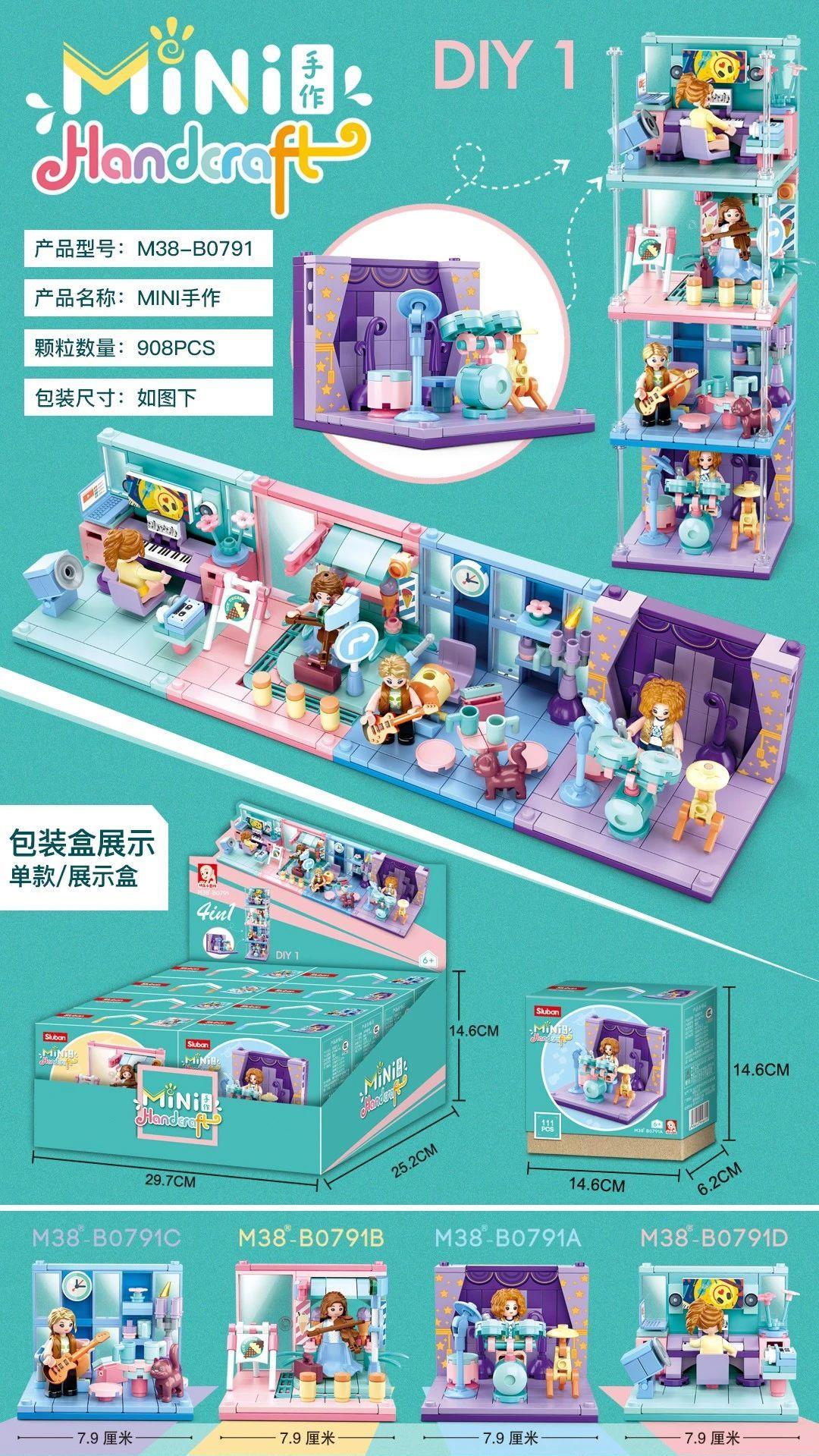 Studio Âm Nhạc Sluban M38-B0791, bộ lắp ghép 908 mảnh, đồ chơi mô hình cho bé gái 6 tuổi, giá tiết kiệm.