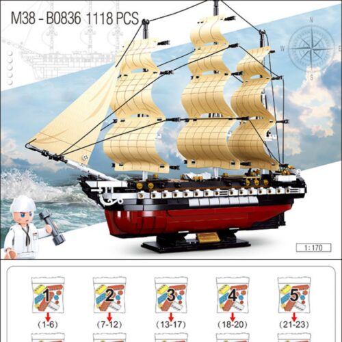 Sách Hướng Dẫn Lắp Ráp Tàu Hộ Vệ USS Constitution Sluban M38-B0836 hướng dẫn lắp ráp Sluban B0836 Tàu Hộ Vệ USS Constitution