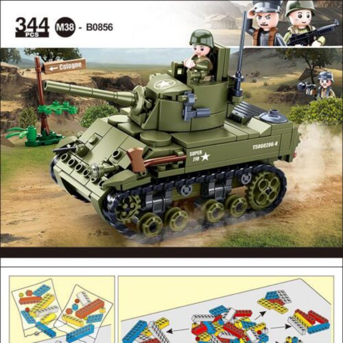 Xe Tăng Hạng Nhẹ M5 Stuart Của Quân Đội Mỹ - Đổ Bộ Normandy Chiến Tranh Thế Giới II Sluban M38-B0856 sách Sluban M38 B0856 Xe Tăng Hạng Nhẹ M5 Stuart