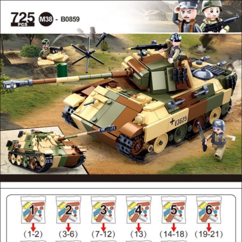 Bộ Lắp Ráp Xe Tăng Panther G và Pháo Chống Tăng Jagdpanther Của Đức Sluban M38-B0859 sách hướng dẫn Sluban M38-B0859 Mô hình Jagdpanther