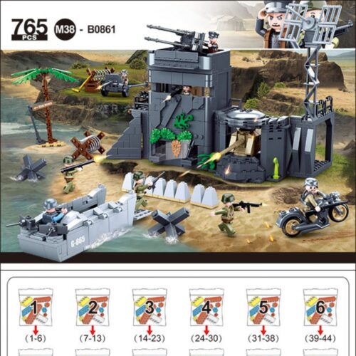 Thế Chiến II: Cuộc Đổ Bộ Normandy - Pháo Đài Bờ Biển Đại Tây Dương của Đức Sluban M38-B0861 sách lắp ghép Sluban M38-B0861 Boong-ke phòng thủ D-Day