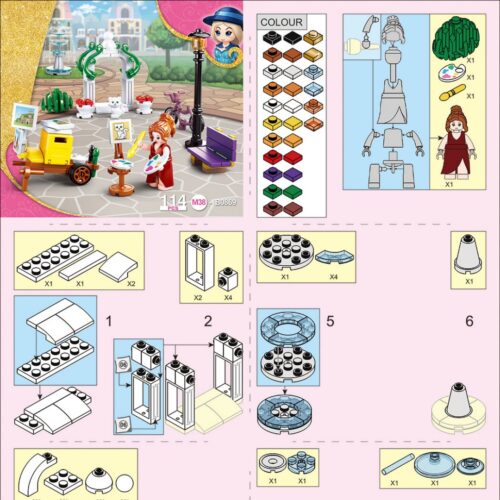 Sách Hướng Dẫn Lắp Ráp Xe Ngựa Hoàng Gia Công Chúa Mộng Mơ Sluban M38-B0869 - Hướng dẫn lắp ghép Sluban B0869 Xe Ngựa Mộng Mơ
