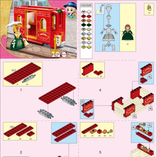 Xe Điện Tham Quan Thị Trấn Công Chúa St. Via Sluban M38-B0871 hướng dẫn Sluban M38 B0871 Xe điện hồng