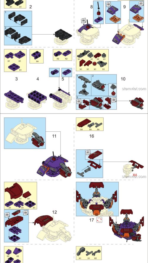 Hướng dẫn lắp ghép Sluban M38 B0908 Robot Chiến Đấu - Sách Hướng Dẫn Lắp Ráp Sluban M38 B0908 Robot Chiến Đấu