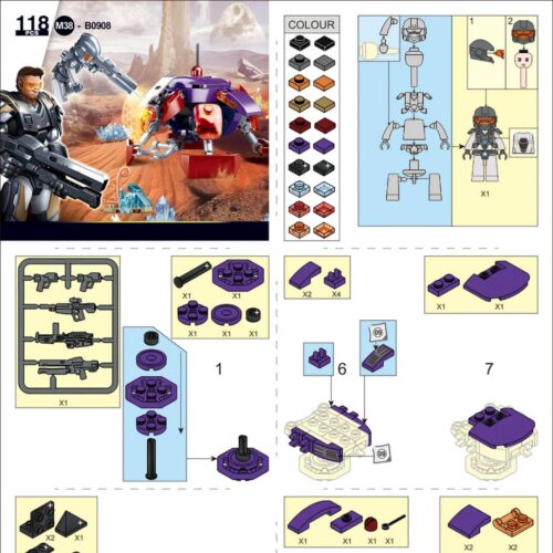 Robot Chỉ Huy 'Vua Sâu' Bão Nguyên Tử Sluban M38-B0908 - Sách Hướng Dẫn Lắp Ghép Sluban M38 B0908 Robot Chỉ Huy