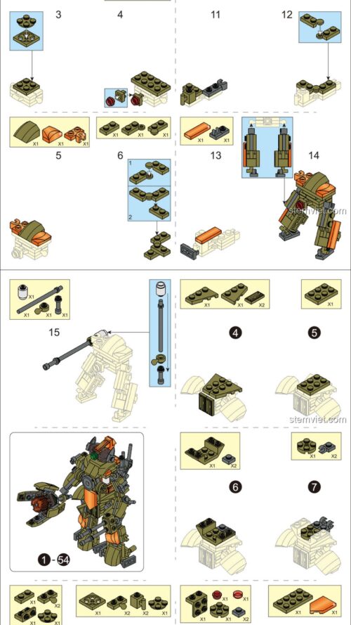 Robot Cảnh Sát Cơ Giáp Thiết Giáp Sluban M38-B0913 hướng dẫn lắp ráp Sluban M38 B0913 Robot biến hình Atomic Storm