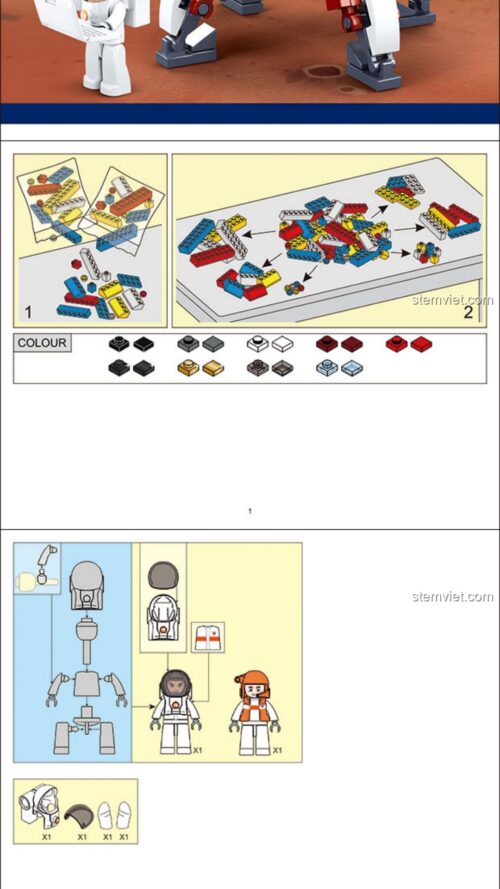 Tàu đổ bộ Sao Thổ Sluban M38-B0923 sách Sluban 0923 Mô hình tàu đổ bộ không gian