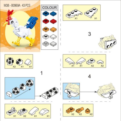 Bộ Lắp Ráp Hộp Mù Động Vật Trứng Sluban QBricks Egg M38-B0969/Động vật trứng biến hình Sluban M38-B0969/Tắc kè hoa 6in1 Sluban M38-B0969/Phượng hoàng hợp thể Sluban M38-B0969/Bộ sưu tập QBricks Egg Sluban M38-B0969/Đồ chơi động vật trứng Sluban M38-B0969/Mô hình động vật lắp ráp Sluban M38-B0969/Đồ chơi hộp mù động vật Sluban M38-B0969 sách lắp ghép Sluban M38 B0969 Tắc kè hoa 6in1
