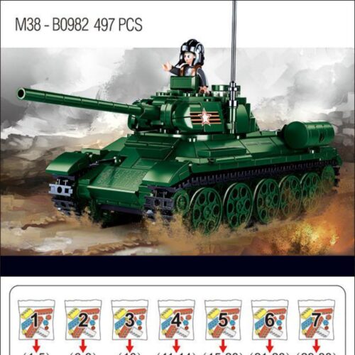 Xe Tăng 215 Chống Mỹ Cứu Nước Sluban M38-B0982 hướng dẫn lắp ráp Sluban M38 B0982 Xe Tăng T-34-85