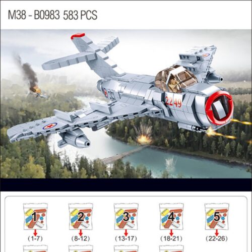 Máy bay chiến đấu MiG-15bis số hiệu 2249 trong Chiến tranh Triều Tiên Sluban M38-B0983 hướng dẫn lắp ghép Sluban M38B0983 Máy bay chiến đấu số hiệu 2249