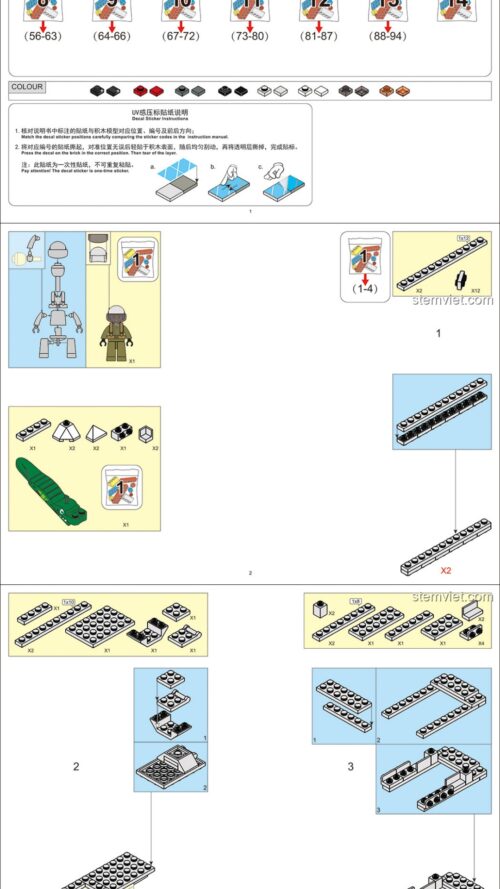 Máy bay chiến đấu Su-57 Sluban M38-B0986 hướng dẫn Sluban B0986 Tiêm kích tàng hình Su-57