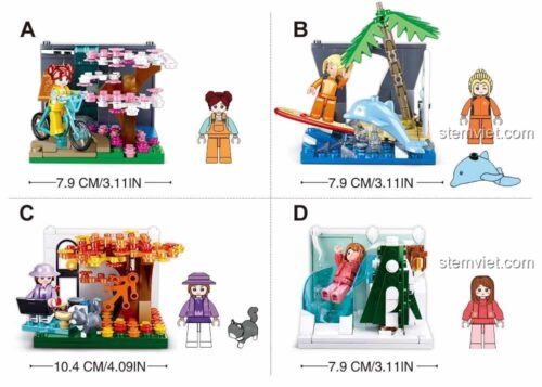 Mô hình Sluban M38-B0989 Thế Giới Thu Nhỏ Tự Tay Lắp Ráp với kích thước chi tiết từng cảnh mini, giúp bé gái 6 tuổi phát triển tư duy.