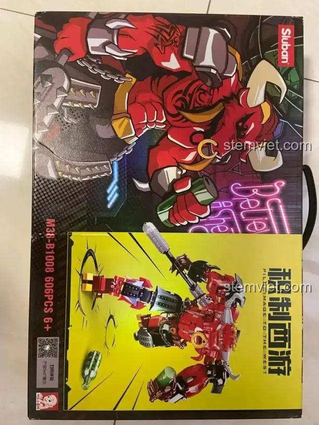 Hộp đồ chơi Sluban M38-B1008 Mô hình Ngưu Ma Vương, bộ xếp hình Sluban, ảnh chụp thực tế hộp sản phẩm, cho bé trai 6 tuổi.