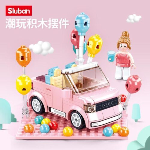 Bộ lắp ghép Xe Mui Trần QMINI Sluban M38-B1086 màu hồng dễ thương cho bé gái 6 tuổi, giá rẻ.