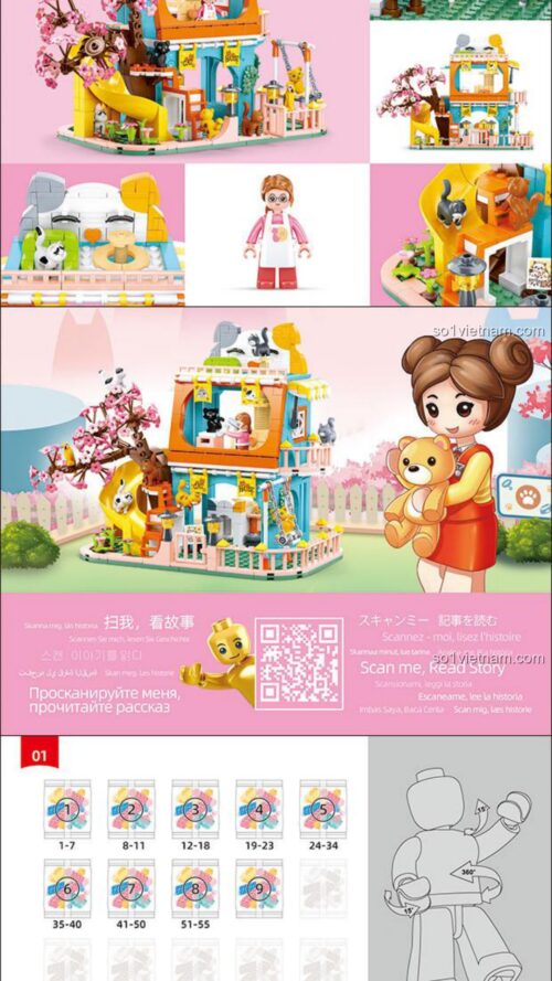 Ngôi nhà Mèo Sluban M38-B1089 hướng dẫn lắp ghép Sluban M38 B1089 Ngôi nhà Mèo M38-B1089