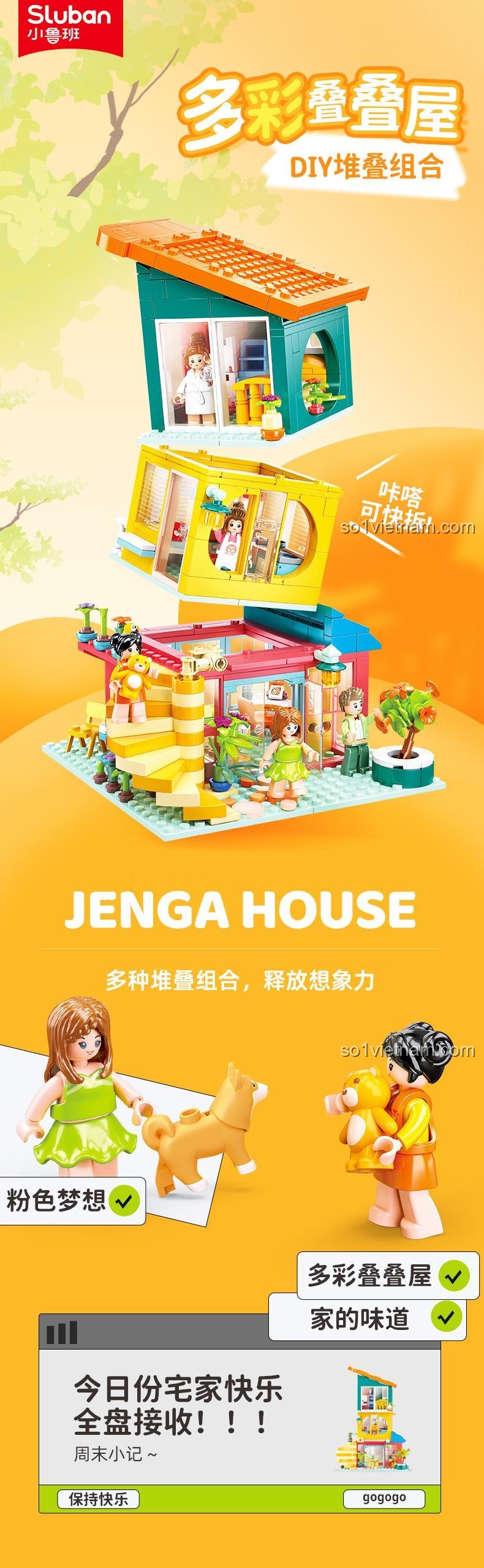 Minifigure của bộ đồ chơi Ngôi nhà xếp chồng sắc màu Sluban M38-B1090