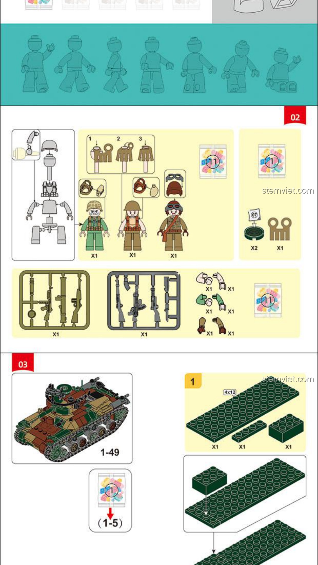 Xe tăng Nhật Bản Thế chiến II Sluban M38-B1107 hướng dẫn lắp ráp Sluban M38-B1107 Xe tăng Nhật Bản Thế chiến II PDF gốc chất lượng cao
