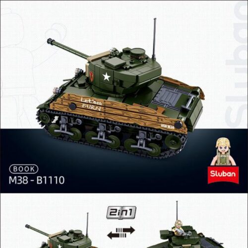 Sách Hướng Dẫn Lắp Ráp Xe Tăng Sherman M4A3(76W) - Bão Táp Thái Bình Dương Sluban M38-B1110 sách Sluban M38-B1110 Cỗ máy chiến tranh M4A3