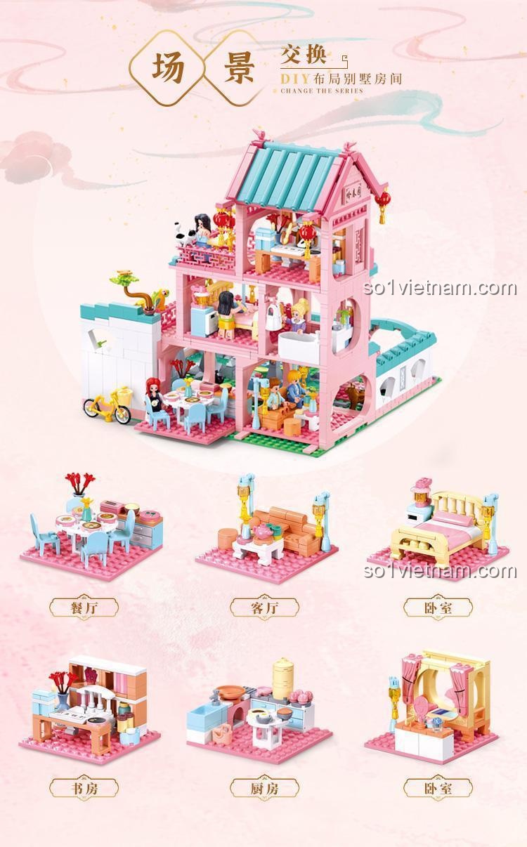 Bộ lắp ghép Sluban M38-B1116 Biệt thự Vườn Xuân - Chi tiết 14