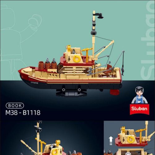 Tàu đánh cá Đại Bạch Shark Sluban M38-B1118 sách lắp ghép Sluban 1118 Mô hình tàu đánh cá