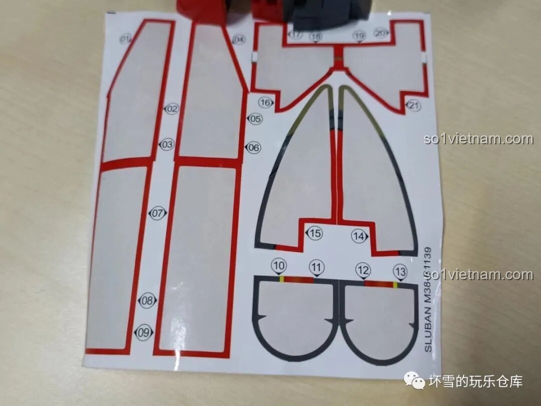 Bộ decal trang trí đi kèm với bộ lắp ráp Sluban M38-B1139.
