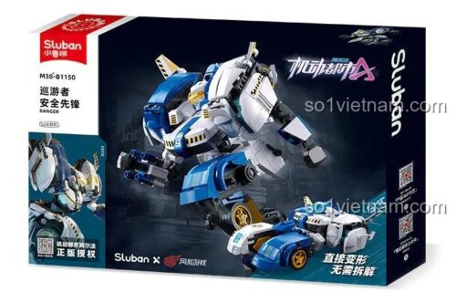 Hộp sản phẩm Robot Biến Hình Xe Cứu Hộ Alpha Sluban M38-B1150