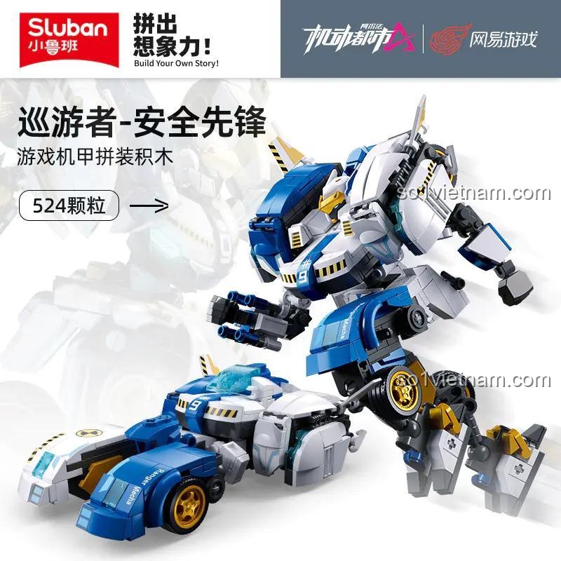 Robot Biến Hình Xe Cứu Hộ Alpha Sluban M38-B1150 đang lắp ráp