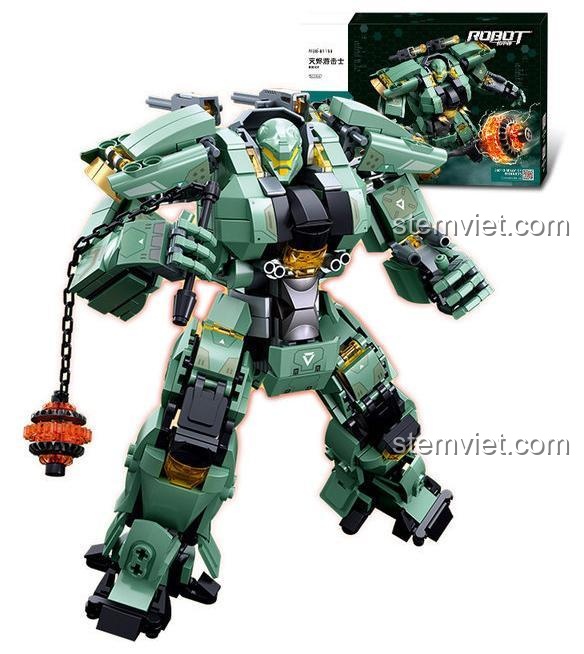 Mô hình Robot Lắp Ráp B1153 Sluban M38-B1153, chiến binh thép với sức mạnh vô song, khớp nối linh hoạt. Bộ lắp ráp Robot Chiến Đấu Sluban M38-B1153 cho bé trai 8 tuổi, giá trị cao.