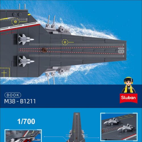 Sách hướng dẫn lắp ráp Tàu sân bay Phúc Kiến Sluban M38-B1211, hướng dẫn Sluban B1211 Tàu sân bay Phúc Kiến, hướng dẫn Sluban B1211 Mô hình tàu sân bay Phúc Kiến, hướng dẫn lắp ráp Sluban 1211 Hàng không mẫu hạm Phúc Kiến